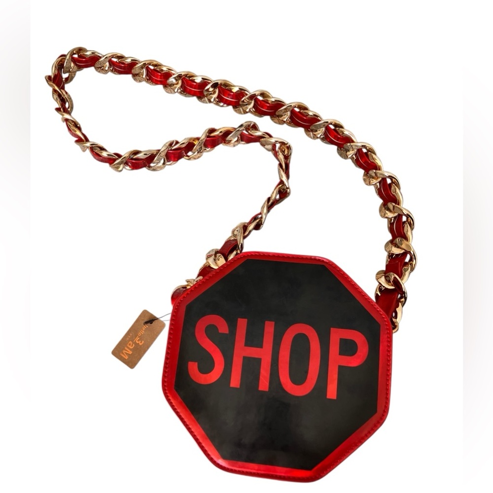 Hello 3AM New with Tags Shop Bag Quirky Fun Maximalist Stop Sign Funky Eclectic